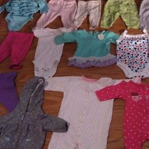 9 pcs 0-3 months Girl Autumn/Winter lot w/1 tank